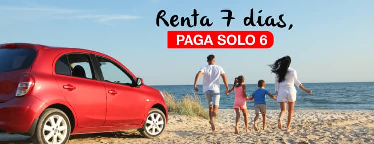 Renta por 7 dias y solo pagas 6